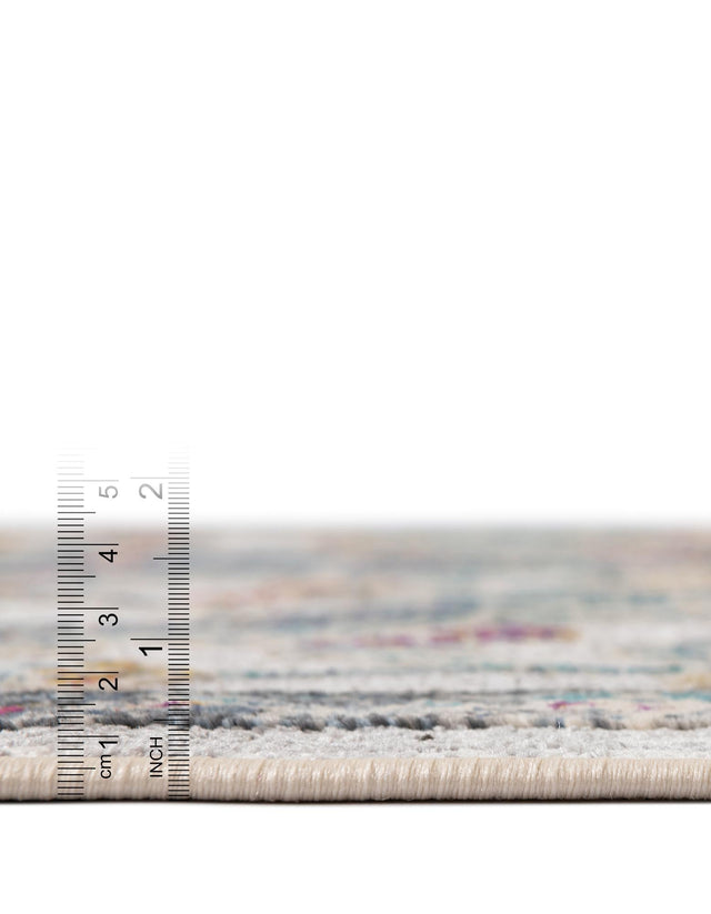 Ivory 5' 1 x 5' 1 Budapest Round Area Rug 70% Polypropylene & 30% Polyester With Cotton Backing Traditional Classical Room Carpet for Sale at Rug Engine