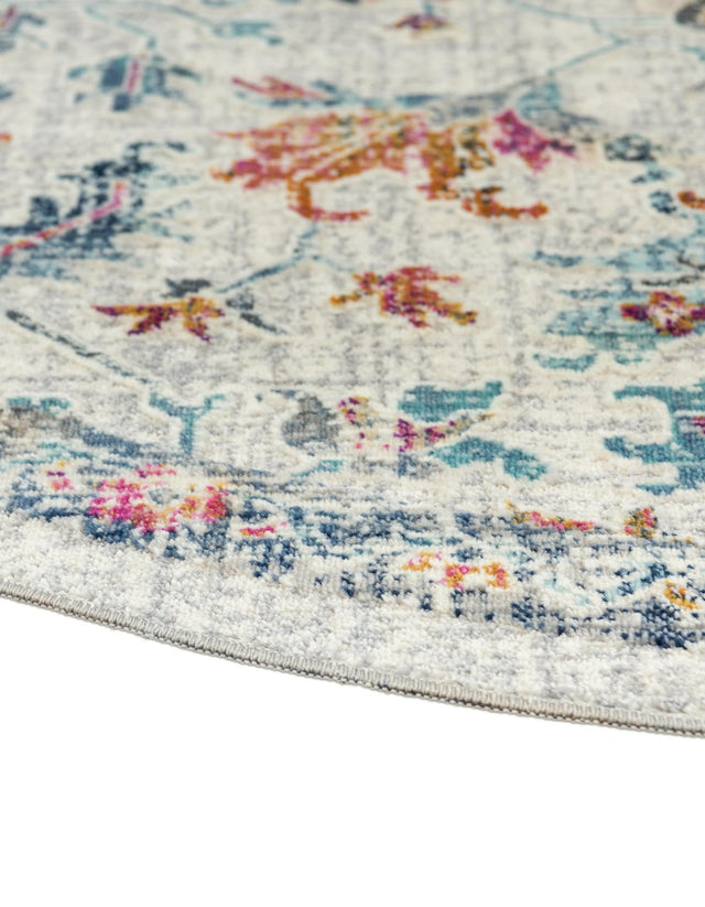 Ivory 3' 7 x 3' 7 Budapest Round Area Rug 70% Polypropylene & 30% Polyester With Cotton Backing Traditional Classical Room Carpet for Sale at Rug Engine