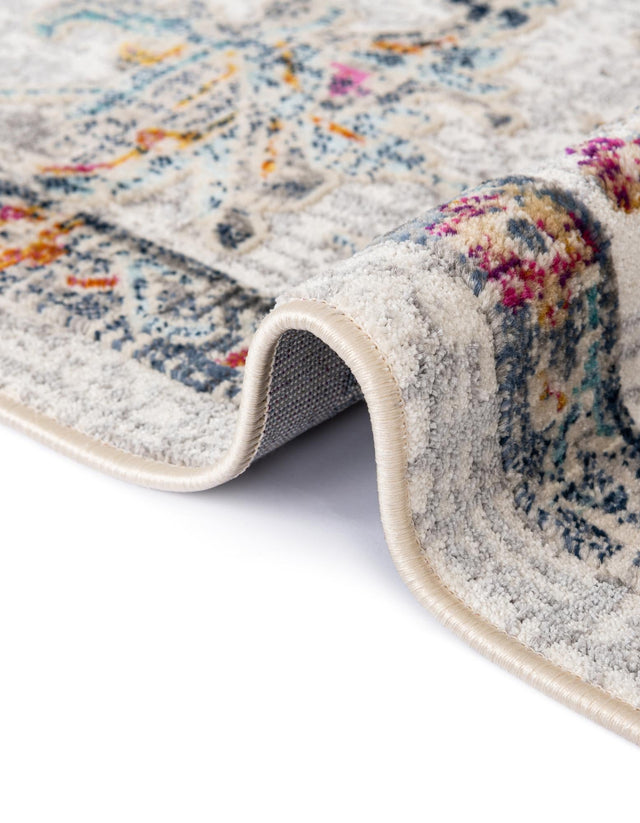 Ivory 5' 1 x 5' 1 Budapest Round Area Rug 70% Polypropylene & 30% Polyester With Cotton Backing Traditional Classical Room Carpet for Sale at Rug Engine