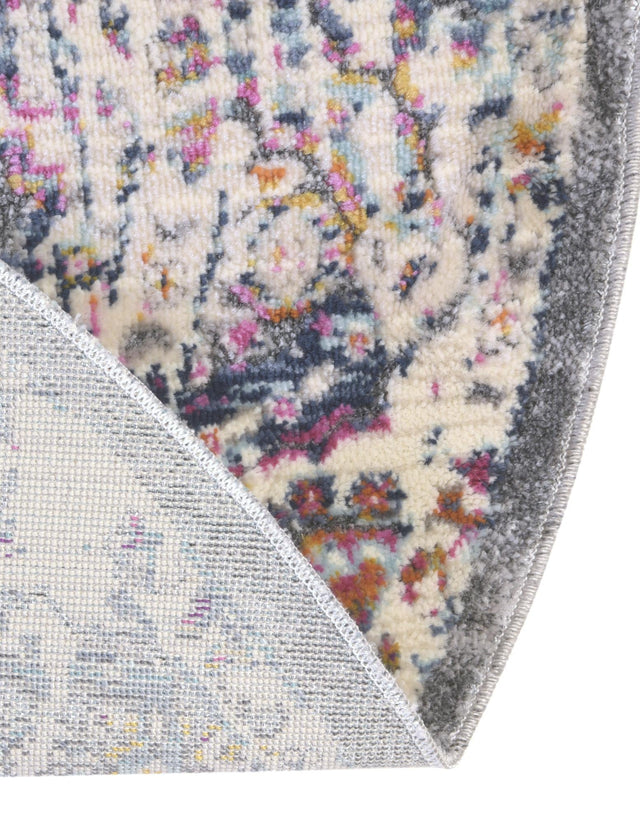 Gray 5' 1 x 5' 1 Budapest Round Area Rug 70% Polypropylene & 30% Polyester With Cotton Backing Traditional Classical Room Carpet for Sale at Rug Engine