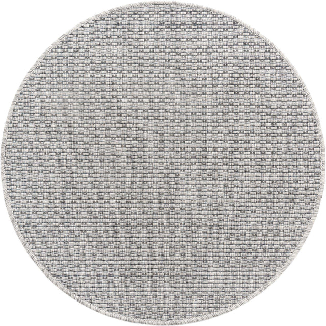 Light Gray 3' 1 x 3' 1 Outdoor Solid Round Area Rug Weather Resistant for Patio, Deck, Terrace, Balcony, Porch 100% Polypropylene Minimalist Waterproof Carpet for Sale at Rug Engine