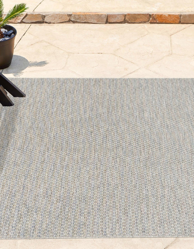 Light Gray 13' 1 x 13' 1 Outdoor Solid Square Area Rug Weather Resistant for Patio, Deck, Terrace, Balcony, Porch 100% Polypropylene Minimalist Waterproof Carpet for Sale at Rug Engine