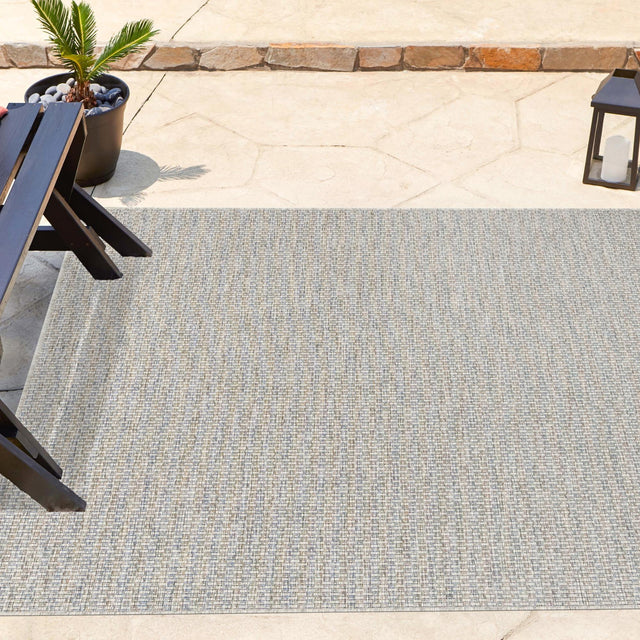 Light Gray 6' 1 x 6' 1 Outdoor Solid Square Area Rug Weather Resistant for Patio, Deck, Terrace, Balcony, Porch 100% Polypropylene Minimalist Waterproof Carpet for Sale at Rug Engine