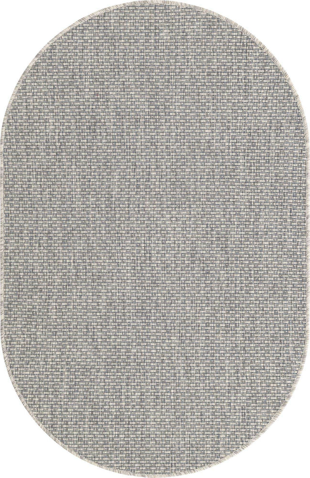 Light Gray 3' 1 x 5' 3 Outdoor Solid Oval Area Rug Weather Resistant for Patio, Deck, Terrace, Balcony, Porch 100% Polypropylene Minimalist Waterproof Carpet for Sale at Rug Engine