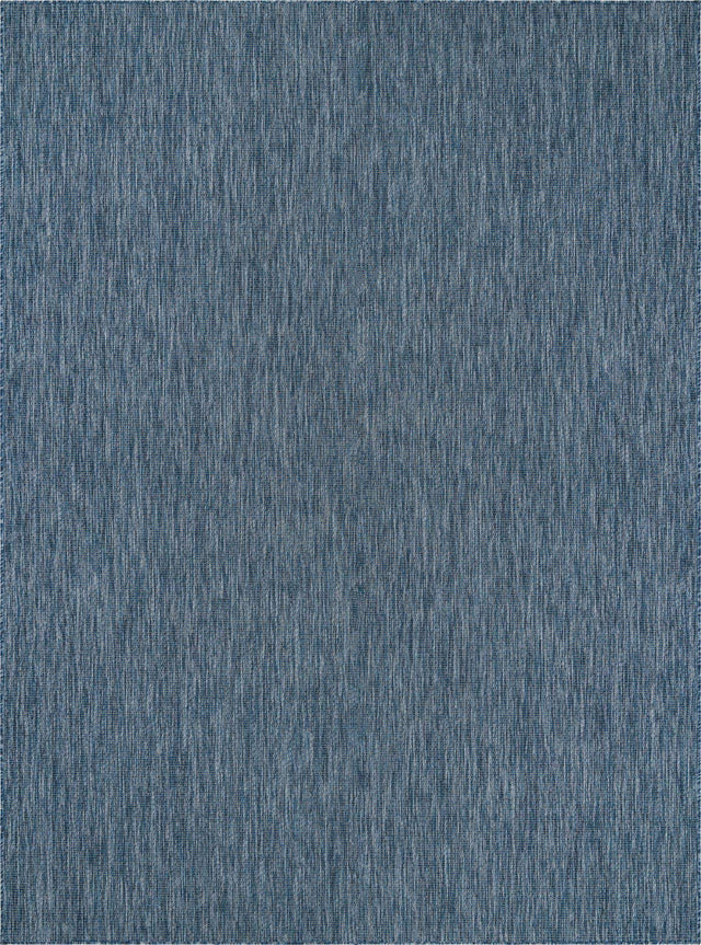 Blue 10' x 13' 1 Outdoor Solid Rectangle Area Rug Weather Resistant for Patio, Deck, Terrace, Balcony, Porch 100% Polypropylene Minimalist Waterproof Carpet for Sale at Rug Engine