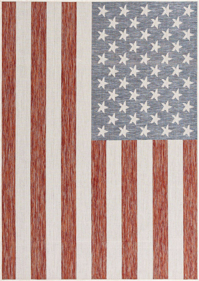 Red 5' 3 x 8' Jill Zarin Outdoor Rectangle Area Rug Weather Resistant for Patio, Deck, Terrace, Balcony, Porch Durable 100% Polypropylene Carpet for Outside for Sale at Rug Engine