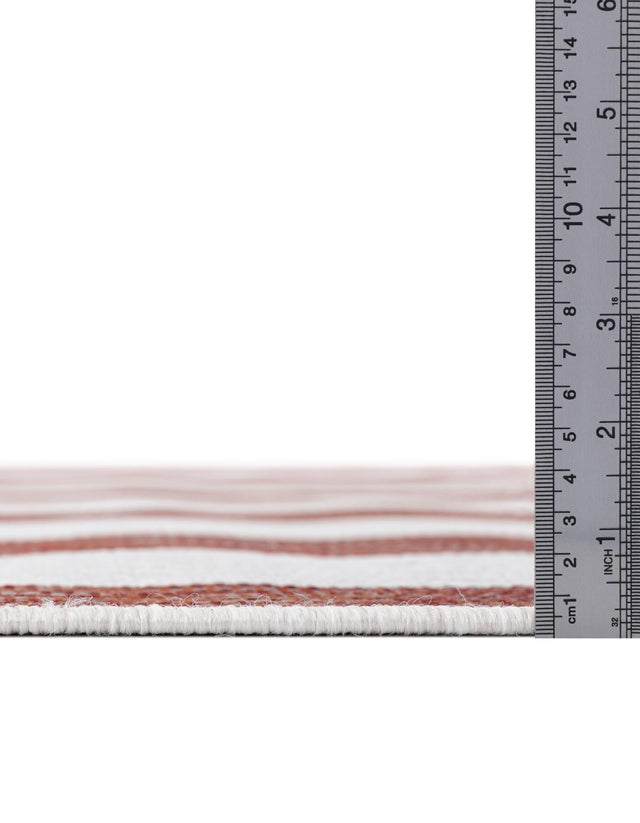 Red 7' 10 x 10' Jill Zarin Outdoor Oval Area Rug Weather Resistant for Patio, Deck, Terrace, Balcony, Porch Durable 100% Polypropylene Carpet for Outside for Sale at Rug Engine