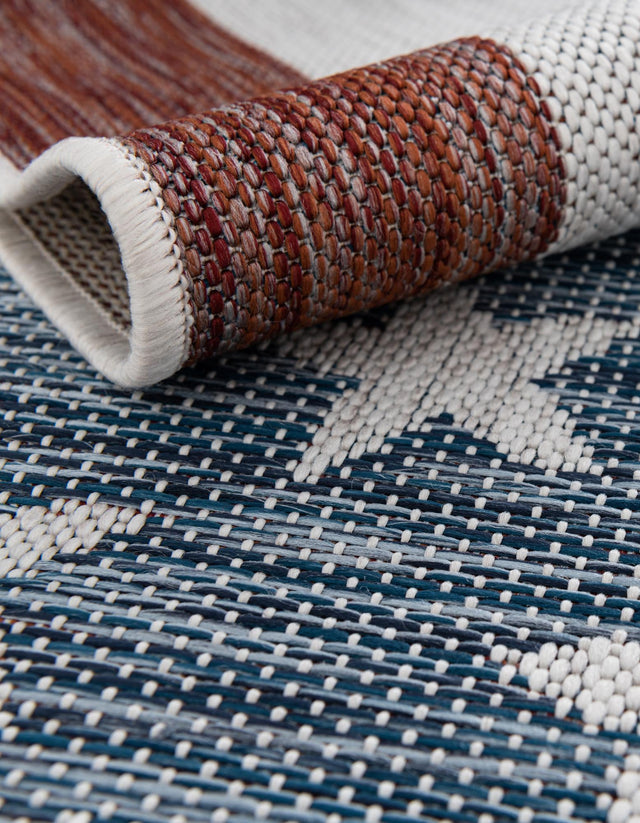 Red 7' 10 x 10' Jill Zarin Outdoor Oval Area Rug Weather Resistant for Patio, Deck, Terrace, Balcony, Porch Durable 100% Polypropylene Carpet for Outside for Sale at Rug Engine