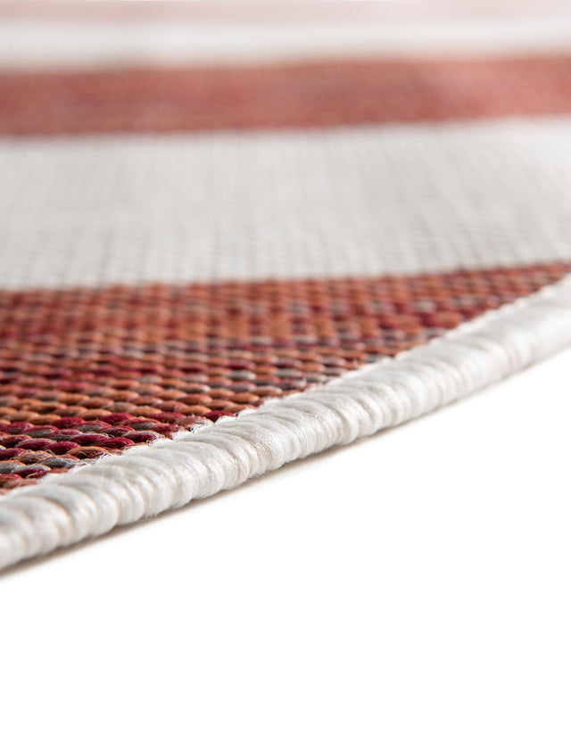 Red 7' 10 x 10' Jill Zarin Outdoor Oval Area Rug Weather Resistant for Patio, Deck, Terrace, Balcony, Porch Durable 100% Polypropylene Carpet for Outside for Sale at Rug Engine