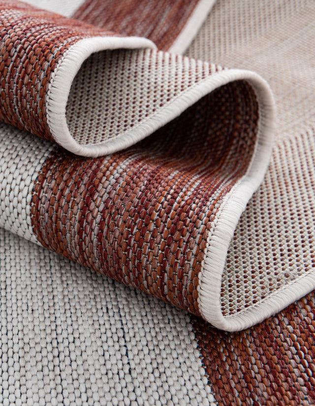 Red 5' 3 x 8' Jill Zarin Outdoor Oval Area Rug Weather Resistant for Patio, Deck, Terrace, Balcony, Porch Durable 100% Polypropylene Carpet for Outside for Sale at Rug Engine