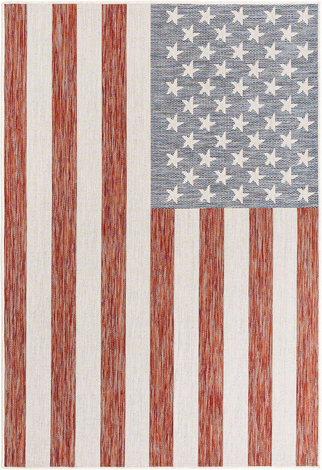 Red 4' 1 x 6' 1 Jill Zarin Outdoor Rectangle Area Rug Weather Resistant for Patio, Deck, Terrace, Balcony, Porch Durable 100% Polypropylene Carpet for Outside for Sale at Rug Engine