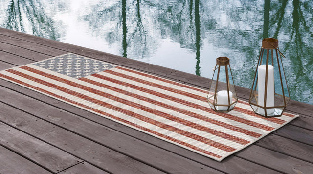 Red 2' x 8' Jill Zarin Outdoor Runner Area Rug Weather Resistant for Patio, Deck, Terrace, Balcony, Porch Durable 100% Polypropylene Carpet for Outside for Sale at Rug Engine