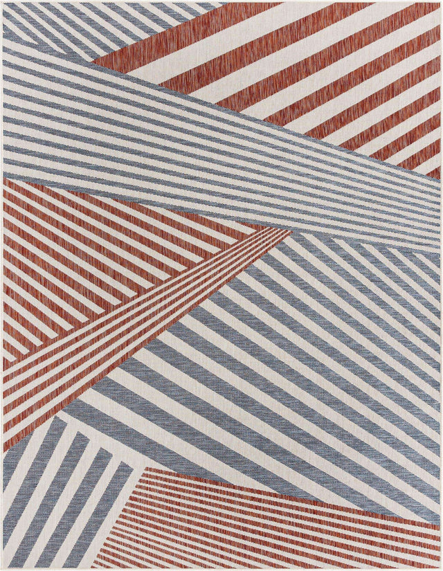 Blue 7' 10 x 10' Jill Zarin Outdoor Rectangle Area Rug Weather Resistant for Patio, Deck, Terrace, Balcony, Porch Durable 100% Polypropylene Carpet for Outside for Sale at Rug Engine