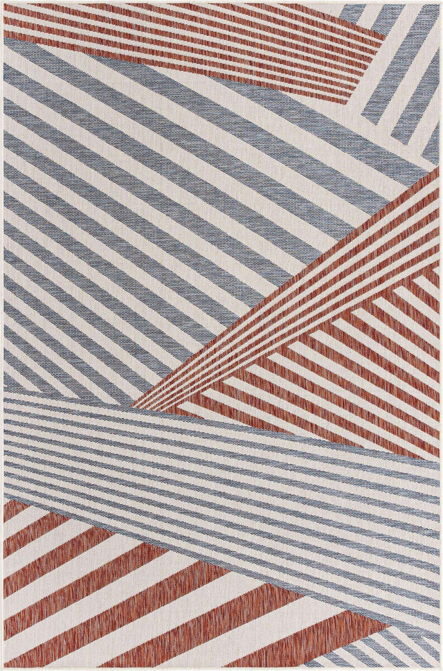 Blue 6' 1 x 9' Jill Zarin Outdoor Rectangle Area Rug Weather Resistant for Patio, Deck, Terrace, Balcony, Porch Durable 100% Polypropylene Carpet for Outside for Sale at Rug Engine