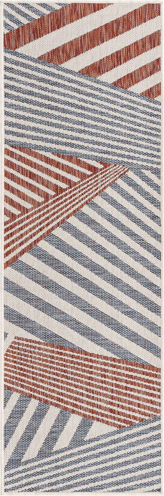 Blue 2' x 6' 1 Jill Zarin Outdoor Runner Area Rug Weather Resistant for Patio, Deck, Terrace, Balcony, Porch Durable 100% Polypropylene Carpet for Outside for Sale at Rug Engine