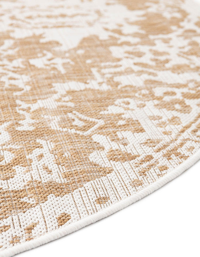 Beige 13' 1 x 13' 1 Jill Zarin Outdoor Round Area Rug Weather Resistant for Patio, Deck, Terrace, Balcony, Porch Durable 100% Polypropylene Carpet for Outside for Sale at Rug Engine
