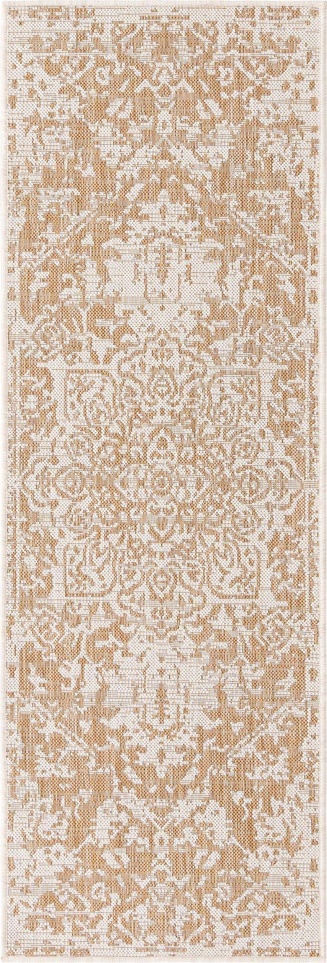 Beige 2' x 6' 1 Jill Zarin Outdoor Runner Area Rug Weather Resistant for Patio, Deck, Terrace, Balcony, Porch Durable 100% Polypropylene Carpet for Outside for Sale at Rug Engine