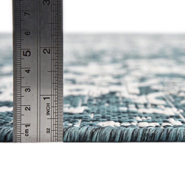 Teal 9' x 12' Jill Zarin Outdoor Rectangle Area Rug Weather Resistant for Patio, Deck, Terrace, Balcony, Porch Durable 100% Polypropylene Carpet for Outside for Sale at Rug Engine
