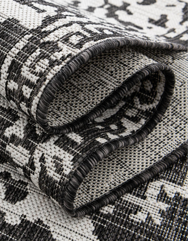 Charcoal Gray 7' 1 x 10' Jill Zarin Outdoor Rectangle Area Rug Weather Resistant for Patio, Deck, Terrace, Balcony, Porch Durable 100% Polypropylene Carpet for Outside for Sale at Rug Engine