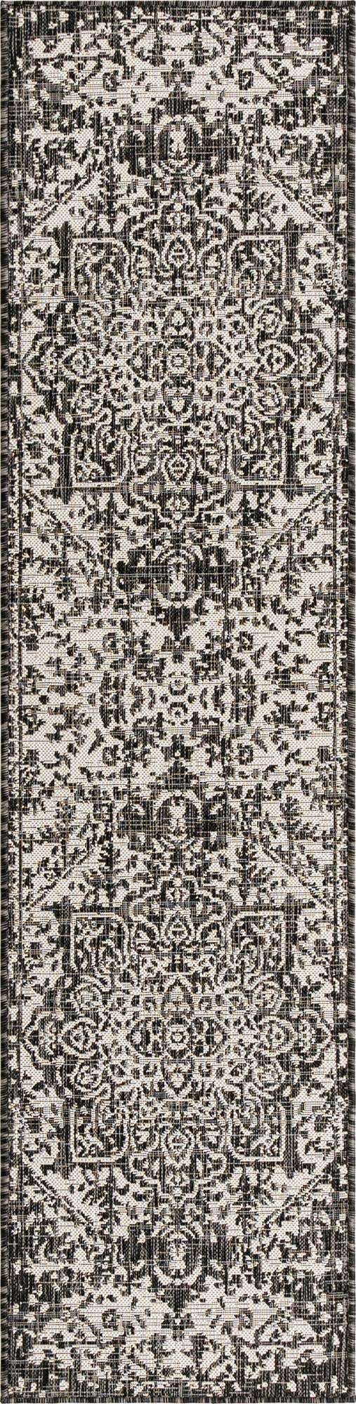 Charcoal Gray 2' x 8' Jill Zarin Outdoor Runner Area Rug Weather Resistant for Patio, Deck, Terrace, Balcony, Porch Durable 100% Polypropylene Carpet for Outside for Sale at Rug Engine