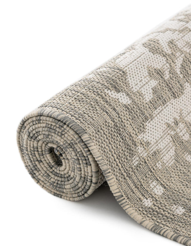 Gray 7' 10 x 7' 10 Jill Zarin Outdoor Square Area Rug Weather Resistant for Patio, Deck, Terrace, Balcony, Porch Durable 100% Polypropylene Carpet for Outside for Sale at Rug Engine
