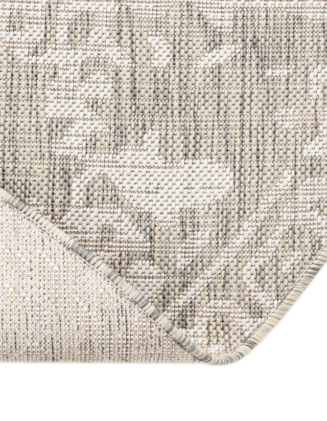 Gray 6' 7 x 6' 7 Jill Zarin Outdoor Round Area Rug Weather Resistant for Patio, Deck, Terrace, Balcony, Porch Durable 100% Polypropylene Carpet for Outside for Sale at Rug Engine