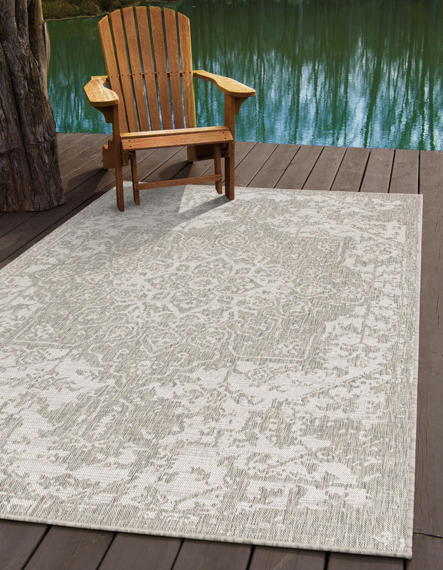 Gray 1' 4 x 1' 4 Jill Zarin Outdoor Sample Area Rug Weather Resistant for Patio, Deck, Terrace, Balcony, Porch Durable 100% Polypropylene Carpet for Outside for Sale at Rug Engine