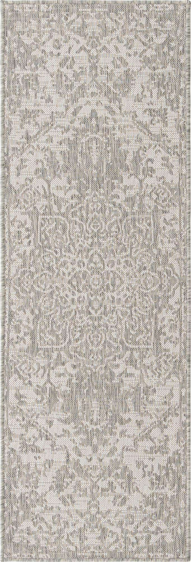Gray 2' x 6' 1 Jill Zarin Outdoor Runner Area Rug Weather Resistant for Patio, Deck, Terrace, Balcony, Porch Durable 100% Polypropylene Carpet for Outside for Sale at Rug Engine