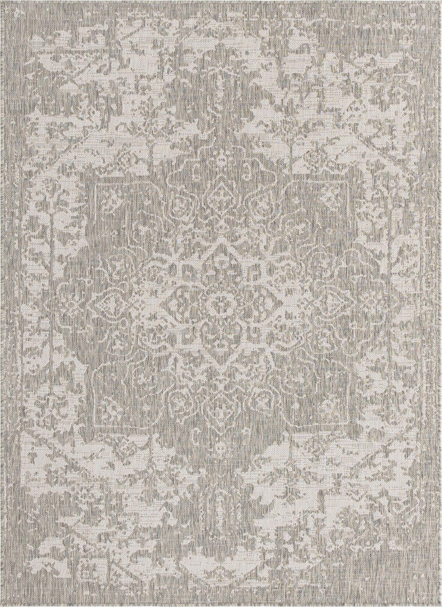 Gray 1' 4 x 1' 4 Jill Zarin Outdoor Sample Area Rug Weather Resistant for Patio, Deck, Terrace, Balcony, Porch Durable 100% Polypropylene Carpet for Outside for Sale at Rug Engine