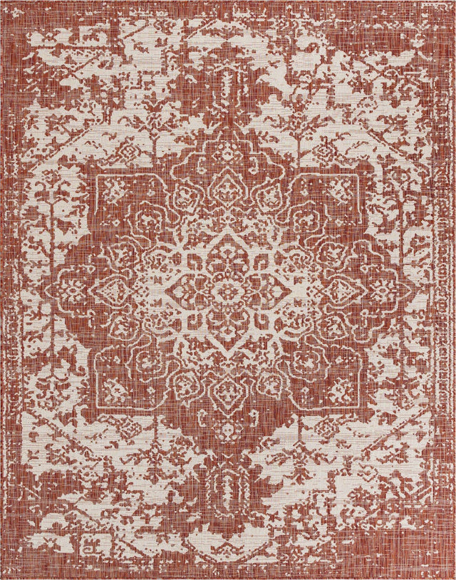 Rust Red 7' 10 x 10' Jill Zarin Outdoor Rectangle Area Rug Weather Resistant for Patio, Deck, Terrace, Balcony, Porch Durable 100% Polypropylene Carpet for Outside for Sale at Rug Engine