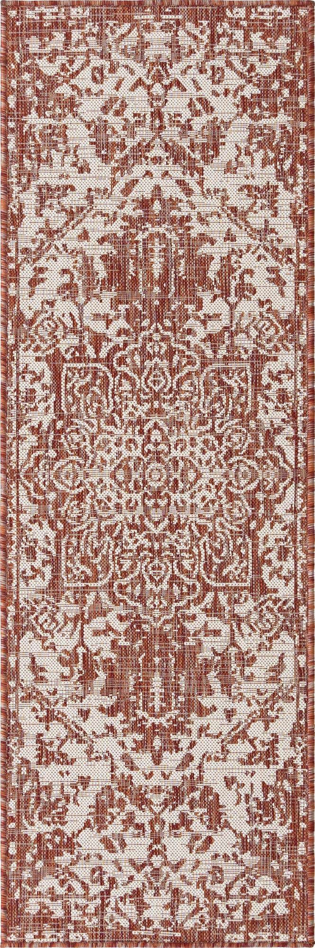 Rust Red 2' x 6' 1 Jill Zarin Outdoor Runner Area Rug Weather Resistant for Patio, Deck, Terrace, Balcony, Porch Durable 100% Polypropylene Carpet for Outside for Sale at Rug Engine