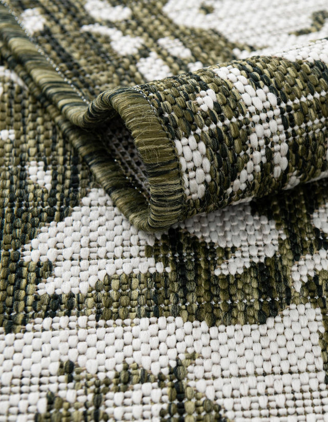 Green 6' 1 x 9' Jill Zarin Outdoor Rectangle Area Rug Weather Resistant for Patio, Deck, Terrace, Balcony, Porch Durable 100% Polypropylene Carpet for Outside for Sale at Rug Engine