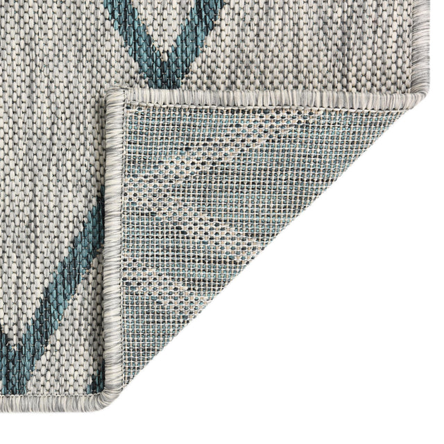 Gray Teal 9' x 12' Jill Zarin Outdoor Rectangle Area Rug Weather Resistant for Patio, Deck, Terrace, Balcony, Porch Durable 100% Polypropylene Carpet for Outside for Sale at Rug Engine