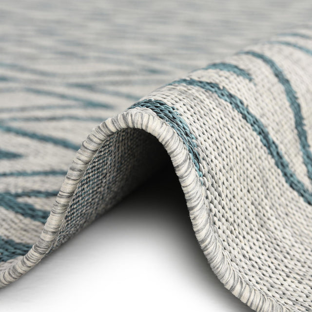 Gray Teal 9' x 12' Jill Zarin Outdoor Rectangle Area Rug Weather Resistant for Patio, Deck, Terrace, Balcony, Porch Durable 100% Polypropylene Carpet for Outside for Sale at Rug Engine