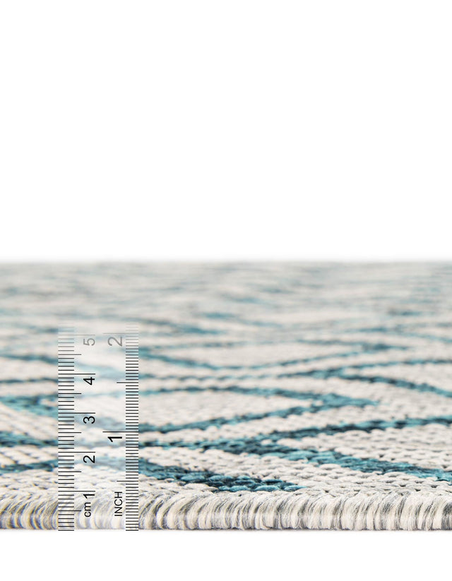 Gray Teal 7' 10 x 10' Jill Zarin Outdoor Oval Area Rug Weather Resistant for Patio, Deck, Terrace, Balcony, Porch Durable 100% Polypropylene Carpet for Outside for Sale at Rug Engine