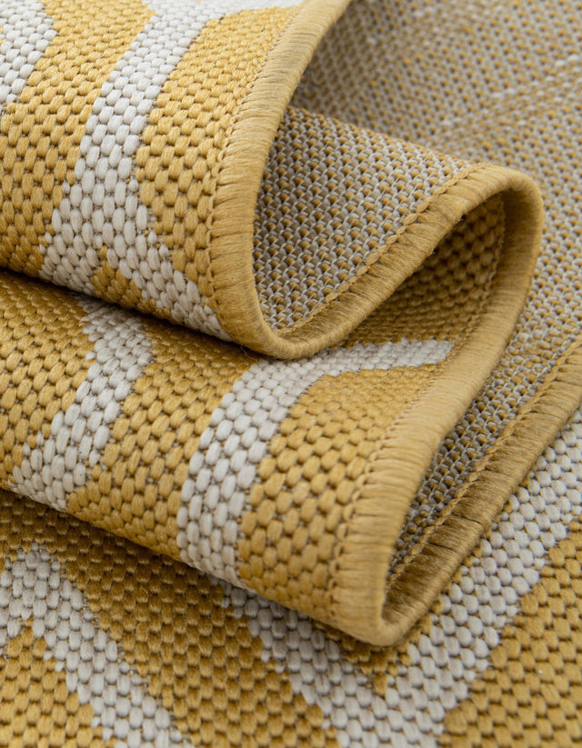 Yellow Ivory 7' 1 x 10' Jill Zarin Outdoor Rectangle Area Rug Weather Resistant for Patio, Deck, Terrace, Balcony, Porch Durable 100% Polypropylene Carpet for Outside for Sale at Rug Engine