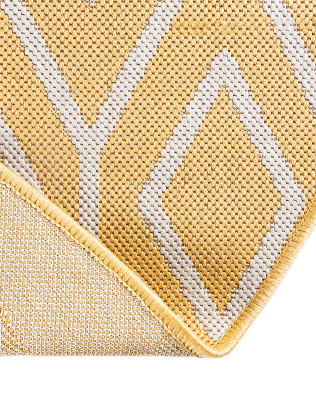 Yellow Ivory 7' 10 x 10' Jill Zarin Outdoor Oval Area Rug Weather Resistant for Patio, Deck, Terrace, Balcony, Porch Durable 100% Polypropylene Carpet for Outside for Sale at Rug Engine