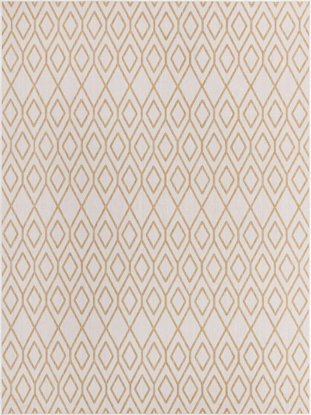 Beige 9' x 12' Jill Zarin Outdoor Rectangle Area Rug Weather Resistant for Patio, Deck, Terrace, Balcony, Porch Durable 100% Polypropylene Carpet for Outside for Sale at Rug Engine