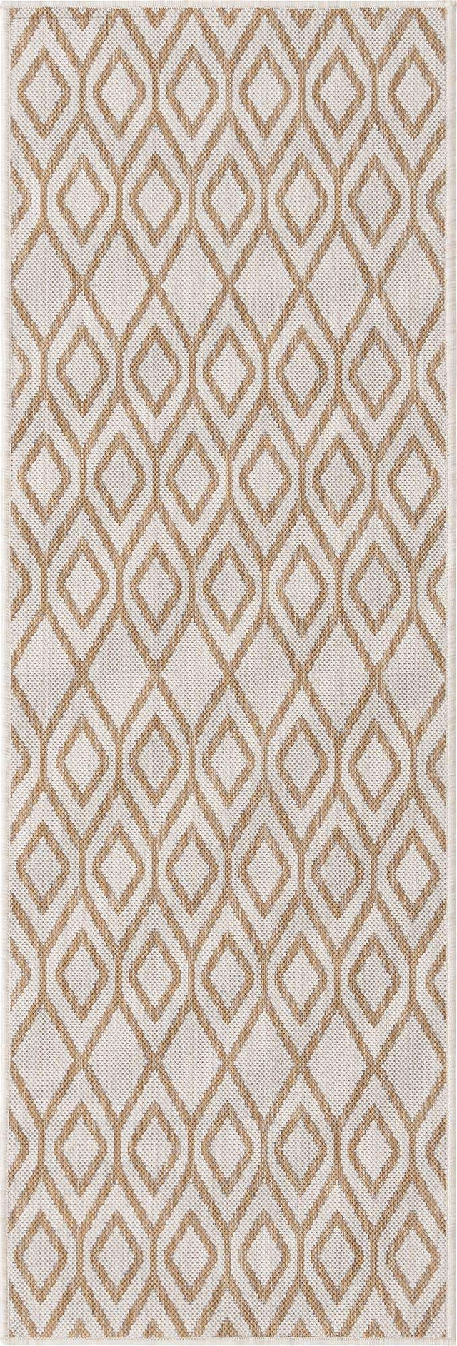 Beige 2' x 6' 1 Jill Zarin Outdoor Runner Area Rug Weather Resistant for Patio, Deck, Terrace, Balcony, Porch Durable 100% Polypropylene Carpet for Outside for Sale at Rug Engine