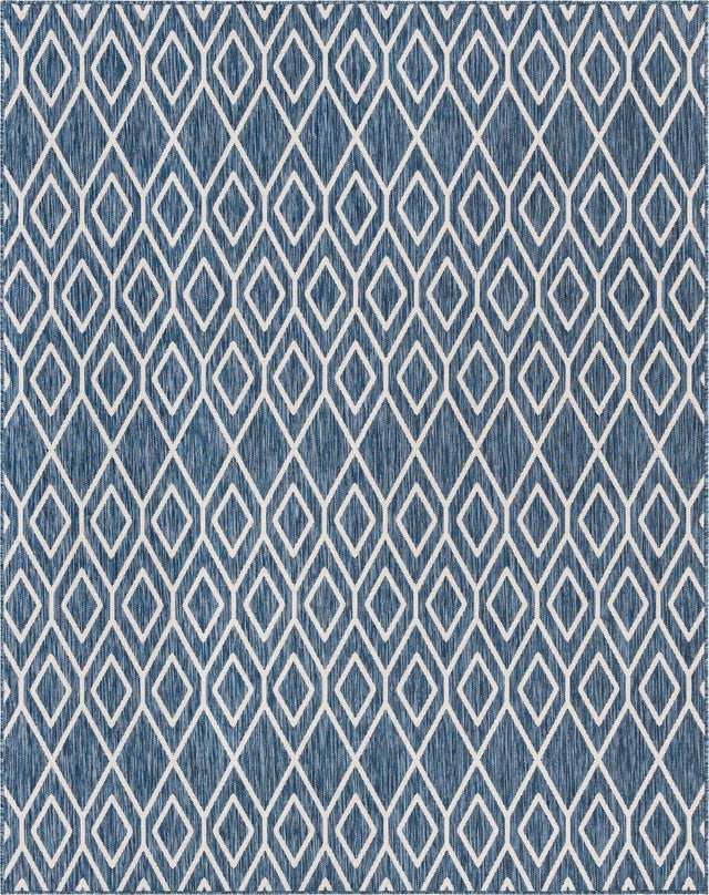 Blue 7' 10 x 10' Jill Zarin Outdoor Rectangle Area Rug Weather Resistant for Patio, Deck, Terrace, Balcony, Porch Durable 100% Polypropylene Carpet for Outside for Sale at Rug Engine