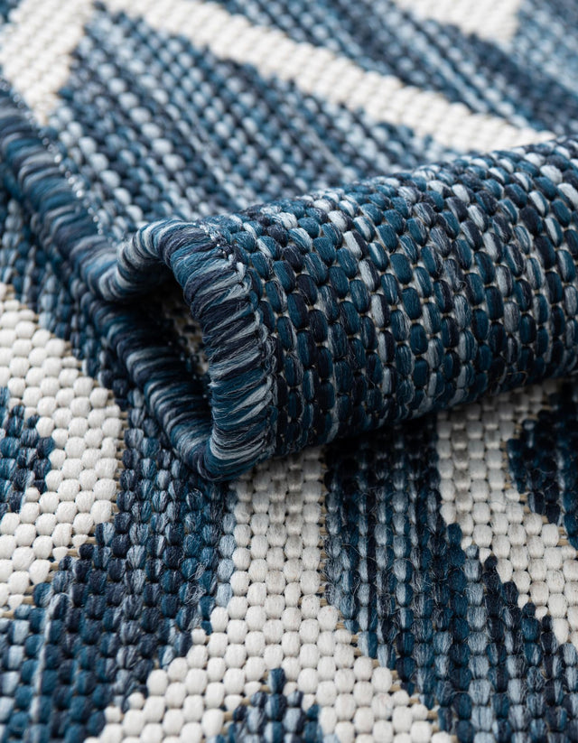 Blue 6' 1 x 9' Jill Zarin Outdoor Rectangle Area Rug Weather Resistant for Patio, Deck, Terrace, Balcony, Porch Durable 100% Polypropylene Carpet for Outside for Sale at Rug Engine