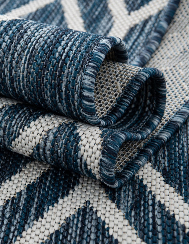Blue 7' 1 x 10' Jill Zarin Outdoor Rectangle Area Rug Weather Resistant for Patio, Deck, Terrace, Balcony, Porch Durable 100% Polypropylene Carpet for Outside for Sale at Rug Engine