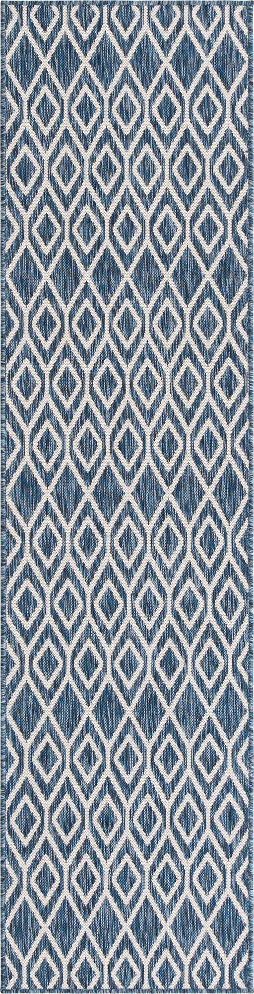 Blue 2' x 8' Jill Zarin Outdoor Runner Area Rug Weather Resistant for Patio, Deck, Terrace, Balcony, Porch Durable 100% Polypropylene Carpet for Outside for Sale at Rug Engine