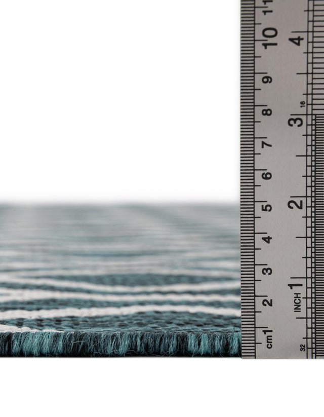 Teal 4' 1 x 6' 1 Jill Zarin Outdoor Rectangle Area Rug Weather Resistant for Patio, Deck, Terrace, Balcony, Porch Durable 100% Polypropylene Carpet for Outside for Sale at Rug Engine