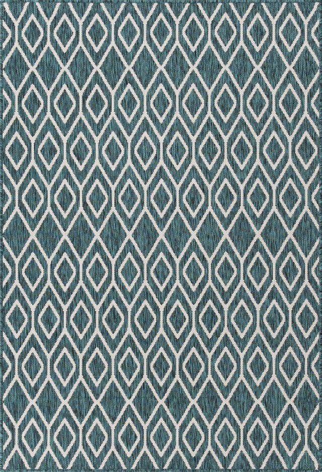 Teal 4' 1 x 6' 1 Jill Zarin Outdoor Rectangle Area Rug Weather Resistant for Patio, Deck, Terrace, Balcony, Porch Durable 100% Polypropylene Carpet for Outside for Sale at Rug Engine