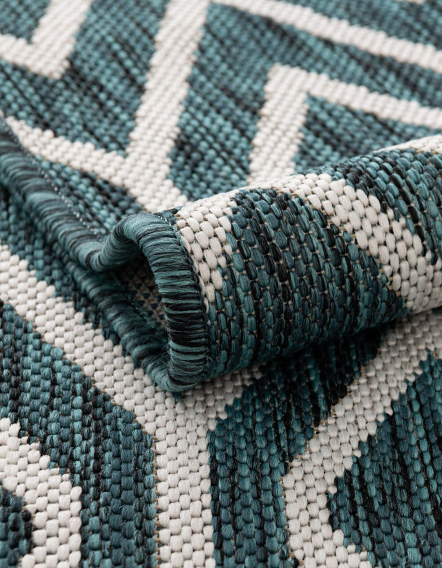 Teal 2' x 6' 1 Jill Zarin Outdoor Runner Area Rug Weather Resistant for Patio, Deck, Terrace, Balcony, Porch Durable 100% Polypropylene Carpet for Outside for Sale at Rug Engine