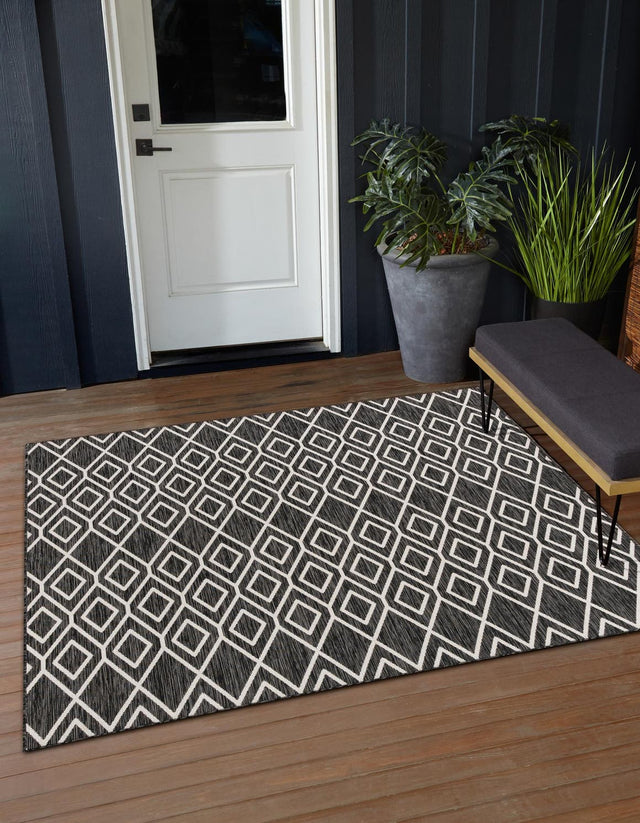 Charcoal Gray 7' 10 x 7' 10 Jill Zarin Outdoor Square Area Rug Weather Resistant for Patio, Deck, Terrace, Balcony, Porch Durable 100% Polypropylene Carpet for Outside for Sale at Rug Engine
