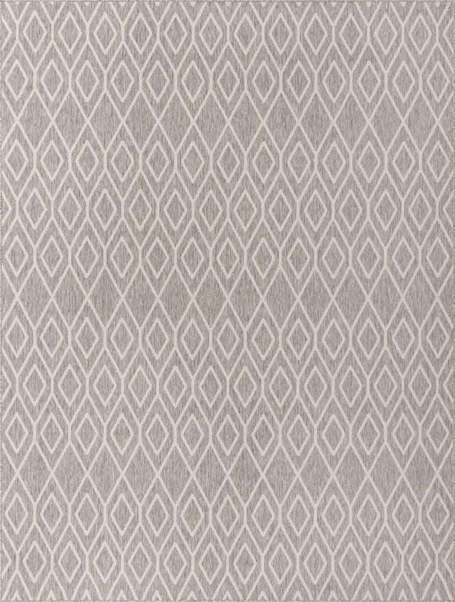 Gray Cream 9' x 12' Jill Zarin Outdoor Rectangle Area Rug Weather Resistant for Patio, Deck, Terrace, Balcony, Porch Durable 100% Polypropylene Carpet for Outside for Sale at Rug Engine