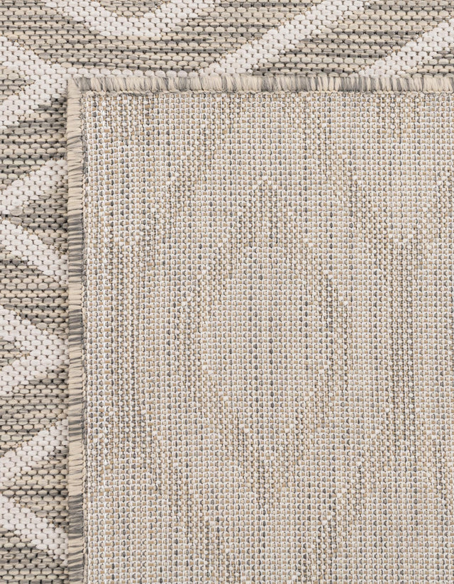 Gray Cream 7' 10 x 7' 10 Jill Zarin Outdoor Square Area Rug Weather Resistant for Patio, Deck, Terrace, Balcony, Porch Durable 100% Polypropylene Carpet for Outside for Sale at Rug Engine