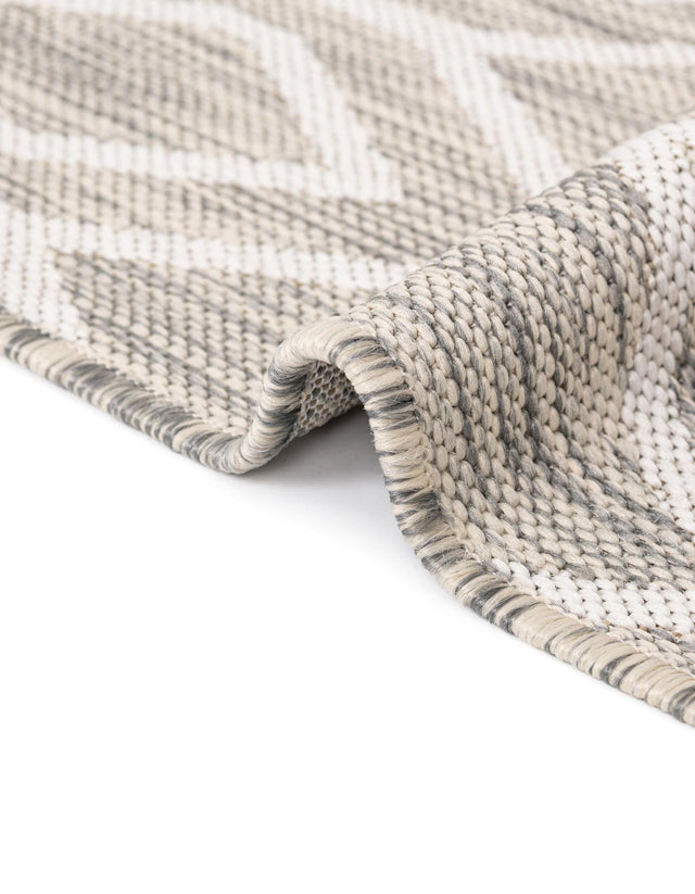 Gray Cream 6' 1 x 9' Jill Zarin Outdoor Rectangle Area Rug Weather Resistant for Patio, Deck, Terrace, Balcony, Porch Durable 100% Polypropylene Carpet for Outside for Sale at Rug Engine